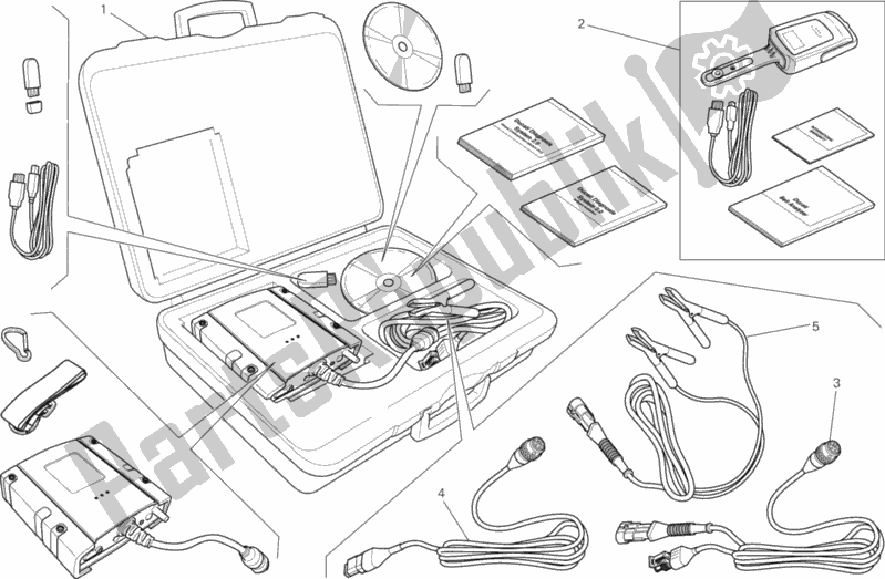 All parts for the Dds (2) Tester of the Ducati Monster 796 Anniversary USA 2013